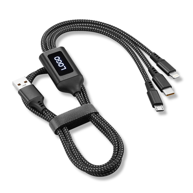 3 in 1 Fast Charging USB Cable 66W Type C Micro Fast Charging USB Cable Nylon Braided Portable