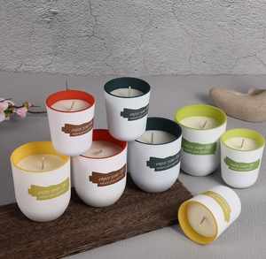 Bougie parfumée en cire de soja, quatre couleurs, quatre senteurs, dans un verre coloré, décoration d'intérieur, cadeau de mariage, vente en gros - Product Image 3