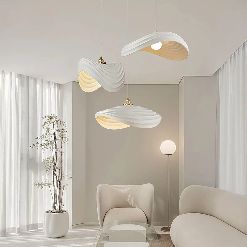 Cozinha Contador Resina Iluminação LED Branco Pendant Light Hanging Chandelier