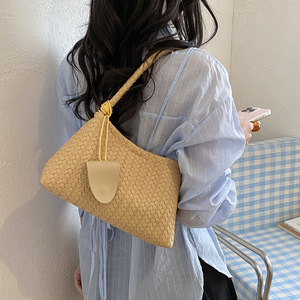 Bolso de Hombro de Mujer en Cuero PU Tejido, Mini Bolso de Mano, Bolso Tote Casual Trenzado - Product Image 2