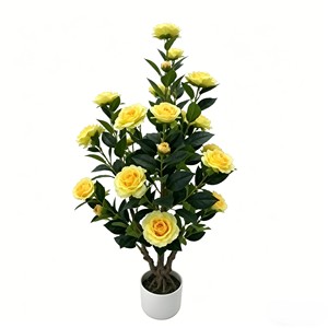 <b>Artificial</b> Camellia <b>Tree</b> Faux Camellia <b>Tree</b> Camellia <b>Tree</b> Potted - Product Image 1