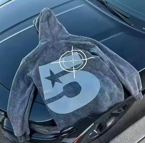 Streetwear <strong>Clothing</strong> <strong>Manufacturer</strong> 500gsm Cotton Hooded Sweatshirt Custom Pullover 3d Foam Puff Print Boxy Fit Cropped Hoodies Men - Product Image 4