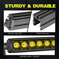 Barre lumineuse LED fine de 12 pouces à faisceau spot jaune de 50W pour pare-chocs de voiture 4x4