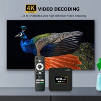 OM Max ATV Voice Smart Android TV Box Amlogic S905L3 2.4G 5G Wifi BT 4K Set Top Box Versión Global Reproductor Multimedia