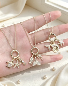 Ocean-themed Jewelry Accessories Zircon Jewelry Styles Link <b>Chain</b> Design Small Pendant Necklace - Product Image 3