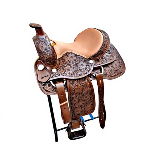 Silla de Montar Inglesa de Estilo Occidental para Carreras de Caballos, con Grabado Floral, Textura Duradera y Altamente Cómoda, Calidad Premium, Superventas - Product Image 1
