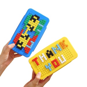 Children Lunch Box, Custom Reusable Fun Building Blocks School Plastic Bento Lunch Box Kids//