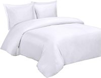 Ensemble de literie d'hôtel en polycoton blanc 20% polyester 80% coton Ensemble de 4 pièces Résistant aux plis Entretien facile