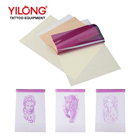 Pochoirs de tatouage temporaires Yilong de haute qualité, 100 feuilles/boîte, motif carré rose, pour machine, logo personnalisé