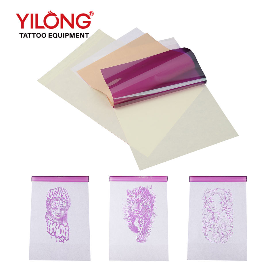 Yilong Temporary High Quality 100 Sheets/Box Pink Tattoo Stencil Square ...