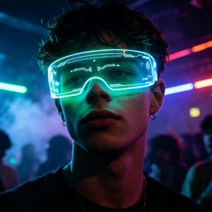 Lunettes de visière LED lumineuses 7 couleurs 12 modes, lunettes de soleil cyberpunk lumineuses pour Halloween, cosplay, fête, rave, cadeau pour adulte - Product Image 5