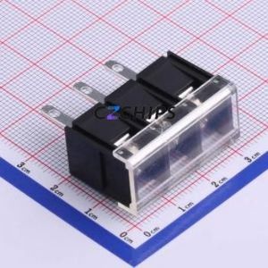 KF48H-9.5-3P Barrier Terminal Block Through hole Component (THT),P=9.5mm Connector With Cover Plate 9.5mm 1x3P Straight Pin - Product Image 1