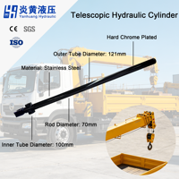 Cylindre hydraulique télescopique de haute qualité fabriqué en usine pour grue montée sur camion avec certificat CE