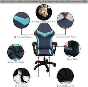Chaises de jeu en velours noir et bleu de qualité supérieure, meubles de bureau à domicile, chaise de jeu - Product Image 2