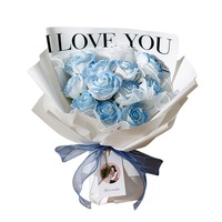 Bouquet de fleurs de savon artisanales douces et populaires sur Internet, dégradé de roses, fini, créatif, pour la Saint-Valentin et Noël, vente en gros