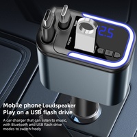 Nouveau chargeur de voiture universel rétractable 5 en 1 avec LED Starlight Headliner PD 120W, double charge rapide Type C pour iPhone, Android, ordinateur portable