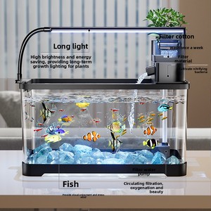 Nouveau 2026 Cylindre de filtration pour aquarium, de bureau, pour salon, auto-irrigant, éco-système HD, avec éclairage et filtration d'oxygène, en plastique, pour aménagement aquatique - Product Image 4