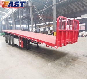Đông Phẳng Xe Tải Nền Tảng <span class=keywords><strong>Semitrailer</strong></span> 20 Feet 40ft <span class=keywords><strong>Container</strong></span> Phẳng Bán Trailer 3 Trục 40Feet Phẳng Trailer - Product Image 3