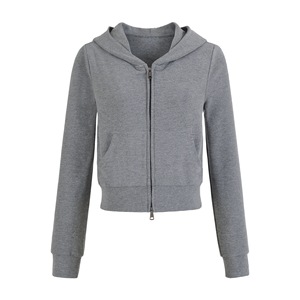 Sweat-shirt à capuche double fermeture éclair pour <span class=keywords><strong>femme</strong></span>, nouvelle collection automne-hiver, design amincissant à la taille, <span class=keywords><strong>veste</strong></span> cardigan décontractée polyvalente - Product Image 4