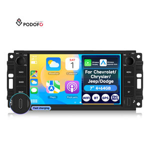 Автомагнитола Podofo 7 дюймов, 4+64 ГБ, с беспроводным CarPlay, Wi-Fi, GPS, RDS, эквалайзером для <span class=keywords><strong>Jeep</strong></span>/Chevrolet/<span class=keywords><strong>Chrysler</strong></span>/Dodge - Product Image 1