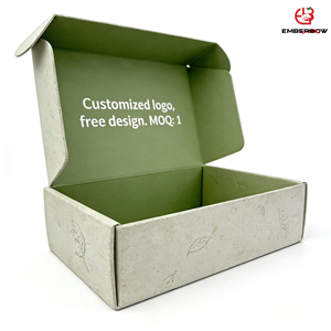 Carton d'expédition en papier ondulé écologique EBB, personnalisé, réutilisable, recyclable, solide, emballage haut de gamme, fermeture avion - Product Image 1