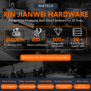 Kit Hardware per Porta Pieghevole a J RHETECH, Acciaio Resistente, Porta Doppia con Installazione a Vite, Accessori per Binario Scorrevole per Porta Stile Fienile - Product Image 5