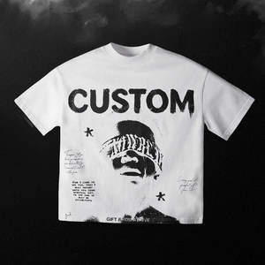 เสื้อยืดโอเวอร์ไซส์ทรงบ็อกซี่ผ้าฝ้าย 100% คุณภาพสูงสำหรับผู้ชาย สไตล์สตรีทแวร์ พิมพ์ลายดิจิทัล ระบายอากาศได้ดี ไม่เป็นขุย - Product Image 1