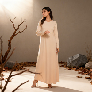 Robe Abaya Modeste en Polyester Uni, Nouveau Design Personnalisé pour Femmes Musulmanes, Fournisseur en Gros Chine - Product Image 2
