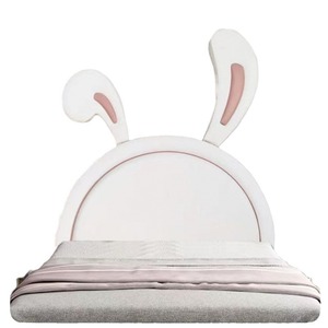 Lit d'enfant style princesse avec tête de lit capitonnée, design cartoon pour chambre à coucher, finition cuir - Product Image 5