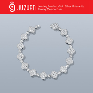 Bracelet à maillons en moissanite pavée complète, livraison rapide, fermoir articulé en argent S925, bracelets empilables scintillants de luxe pour le quotidien - Product Image 3