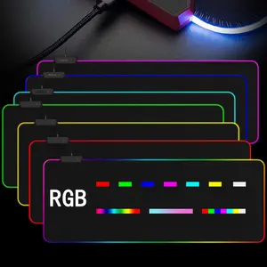 Mouse Pad LED Rgb Besar Gaming Cetak Logo Kustom Gamer Desain Kustom Super September