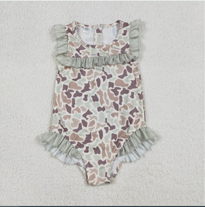 Trajes de Baño de 1 Pieza con Estampado de Camuflaje en 5 Colores para Niñas, Conjuntos de Baño para Hermanas - Product Image 2