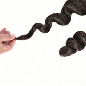 Amygirl Indian Hair Remy 10A Unprocessed Virgin Human Hair Extension Double Drawn Single Weft Loose Wave Bundles Micro-Link 100g - Product Image 3