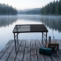 Petite table de camping pliable en fer, design contemporain, pour hôpital, hôtel, plage, randonnée, repas en plein air, barbecue, utilisation en cour