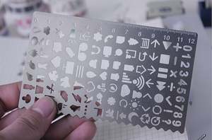 <span class=keywords><strong>Pochoir</strong></span> en acier inoxydable, modèle de dessin à faire soi-même, métal à usages multiples, pour dessin - Product Image 6