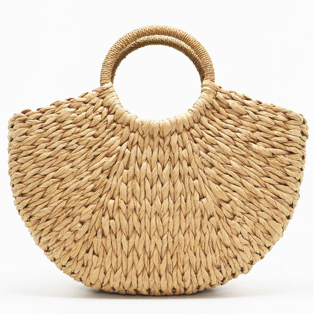 2022 Wholesale Handmade Handbag Summer Embroidery Borneo Straw Beach Rattan Beach Bag for Women
