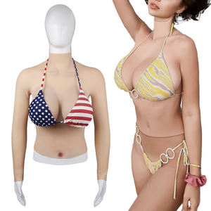 Prothèses mammaires <span class=keywords><strong>en</strong></span> <span class=keywords><strong>silicone</strong></span> artificiel demi-corps avec <span class=keywords><strong>bras</strong></span>, bonnets E/D, effet volumineux pour travestis, Breastplat homme-femme - Product Image 1