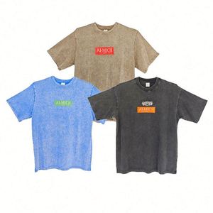 Design Heavyweight Washed Embossed T-Shirt <b>Acid</b> Wash Oversized <b>Drop</b> Shoulder Casual Wear Men Vintage Tee - Product Image 6