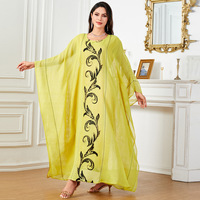 4048 robe de mode d'été pour les femmes musulmanes Abaya transfrontalière avec manches chauve-souris longue jupe ample pour les Occasions de l'Aïd