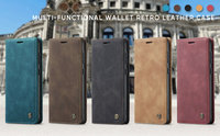 Étui de téléphone CaseMe rétro en cuir PU pour S25 Ultra/Plus/S24, antichoc, avec fonction support et portefeuille, motif gaufré, style professionnel