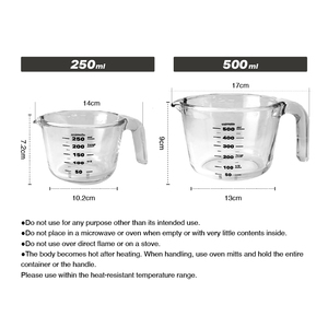 Verre doseur Atomico 250ml 500ml en verre résistant à la chaleur, petit format, prix de gros fiable - Product Image 6