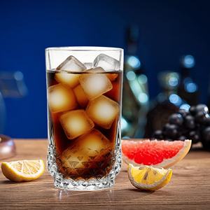 ダイヤモンドベースハイボールグラスエレガントなドリンクウェアセット6個セットクリアテクスチャタンブラー食器洗い機安全耐久性アイドビバレッジカップ - Product Image 5