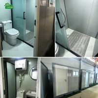 Toilettes préfabriquées portables de 20 pieds avec lavabo, douche et WC, séparation humide/sèche, pour hôtel et usage extérieur