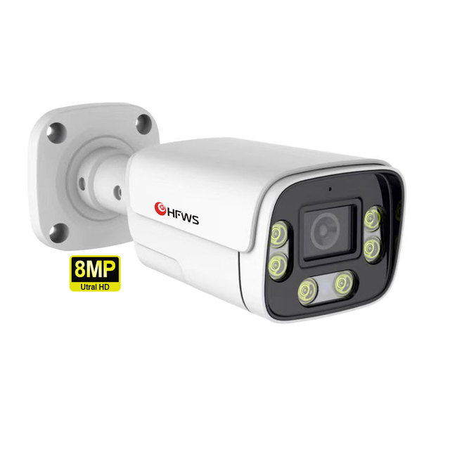 4K Ultra HD Outdoor Full Color Night Vision Cctv Security Turret Poe Camera Ai Human Detection 8MP PoE IP Camera
