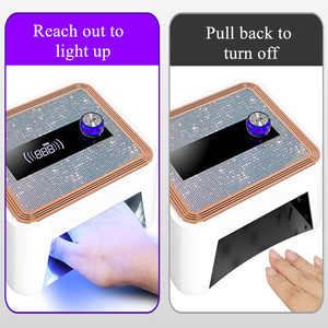 Lampe à ongles UV LED rechargeable 120W, 30 LED, design diamant, sans fil, grand écran, alimentée par batterie, séchoir à gel pour usage domestique - Product Image 3