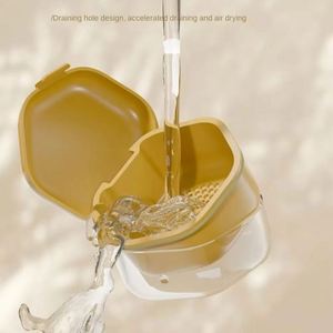 Storage Box <b>Case</b> Denture Brush Set Dental <b>Retainer</b> False Teeth With Strainer Denture Cups Soaking Dentures <b>Case</b> - Product Image 2