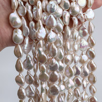 Perle de culture d'eau douce naturelle de qualité AAA, forme bouton, blanche, 14 mm+, pour la fabrication de bijoux