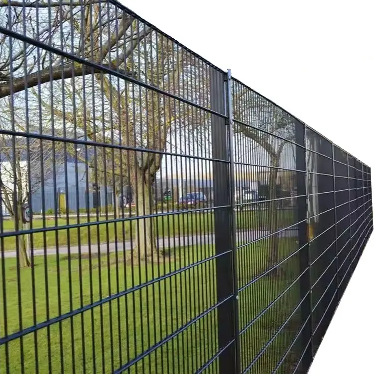 Hot Sale 868/656/545 Powder Coated Welded Wire Mesh Rod Mat Grid Fence Metal Twin Bar Double wire fence