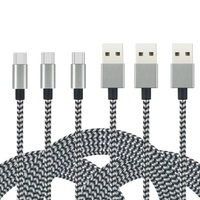 Cable de Carga Rápida USB Tipo-C con Trenzado de Nailon de 1M/2M para Teléfonos y Bancos de Energía