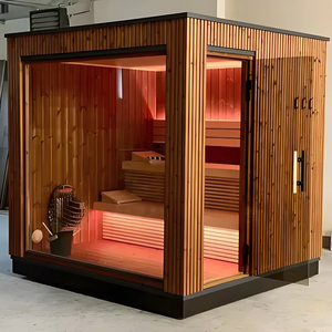 4-6 Person Outdoor <strong>Sauna</strong> Wood Cabin Wood <strong>Sauna</strong> Room and Dry Steam <strong>Infrared</strong> <strong>Sauna</strong> House for Sale with Harvia Electric Stove - Product Image 1